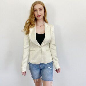 RACHEL ZOE Golden Cream Tweed Blazer NWT 6